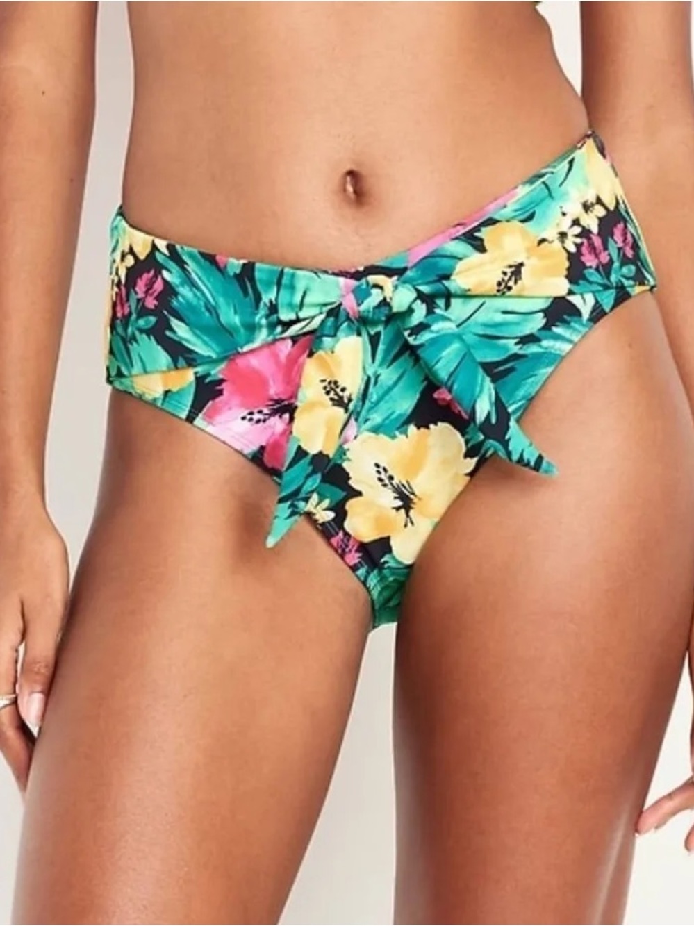 Old Navy Floral Bikini Set with Green, Pink and Yellow Flowers, Women’s - Picture 7 of 7